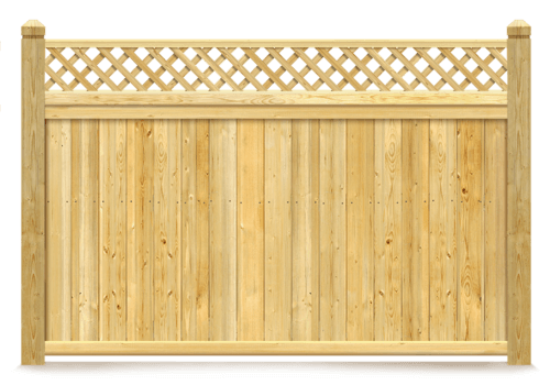 Lattice Top wood fence in Fort Wayne IN