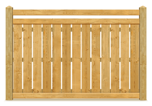 Horizontal Top Rail Spaced Picket wood fence in Fort Wayne IN